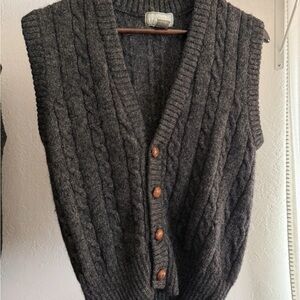 Christopher hays vintage wool Cable Knit Sweater Vest